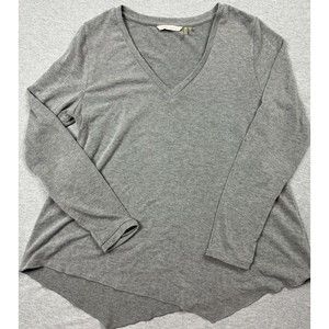 Soft Surroundings V-neck Sweater Womens Small Pullover Gray Style #28010